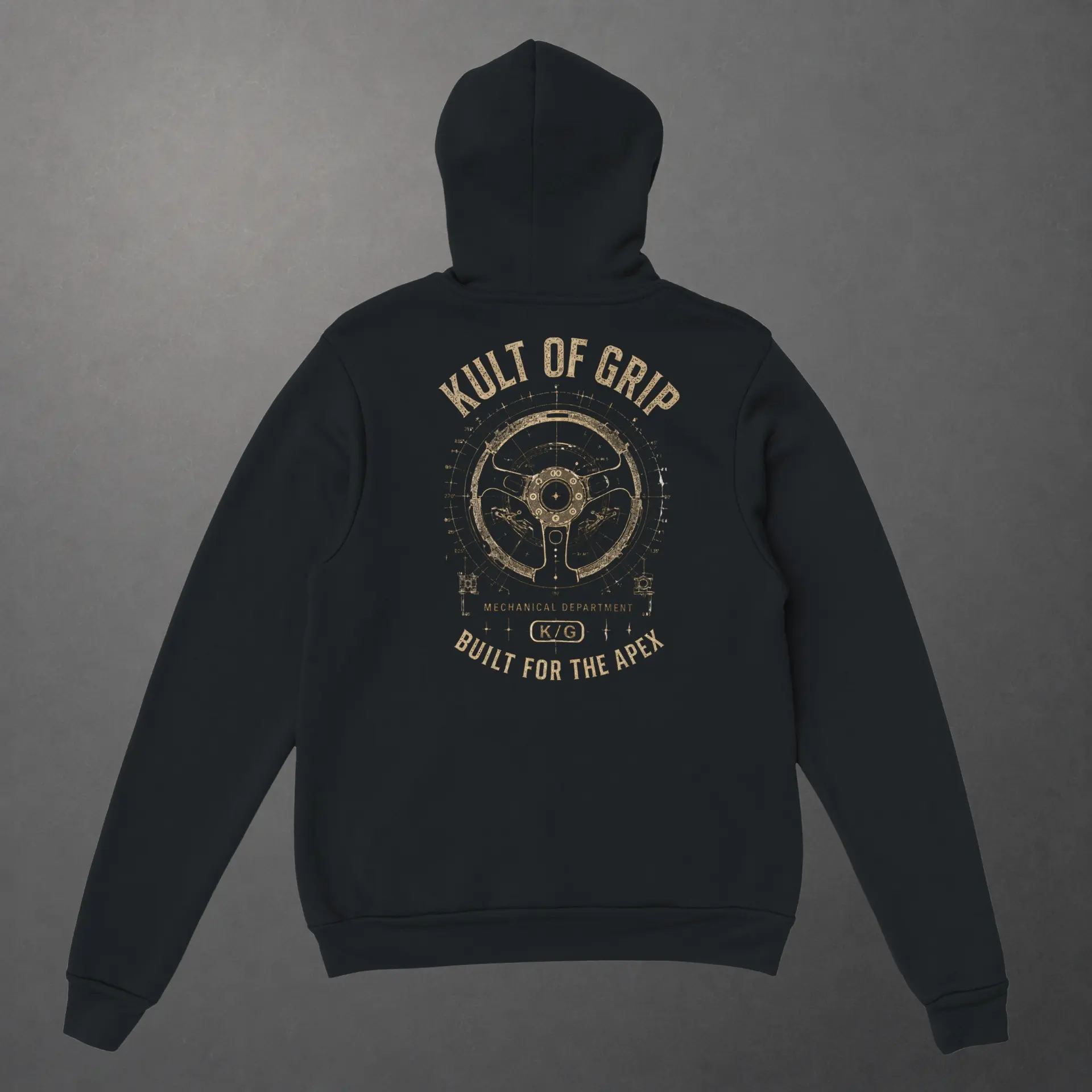 Sweat karting Mechanical Built for the Apex adulte noir – vue de dos