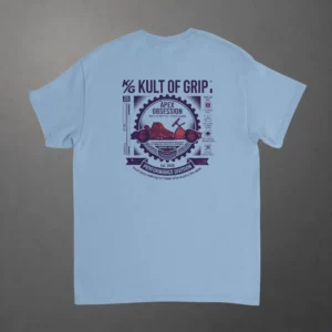 T-shirt karting Apex Obsession Performance Division adulte bleu clair – vue de dos