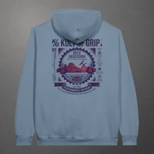 Sweat karting Apex Obsession Performance Division adulte bleu pierre – vue de dos