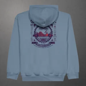Sweat karting Apex Obsession Performance Division enfant bleu pierre – vue de dos
