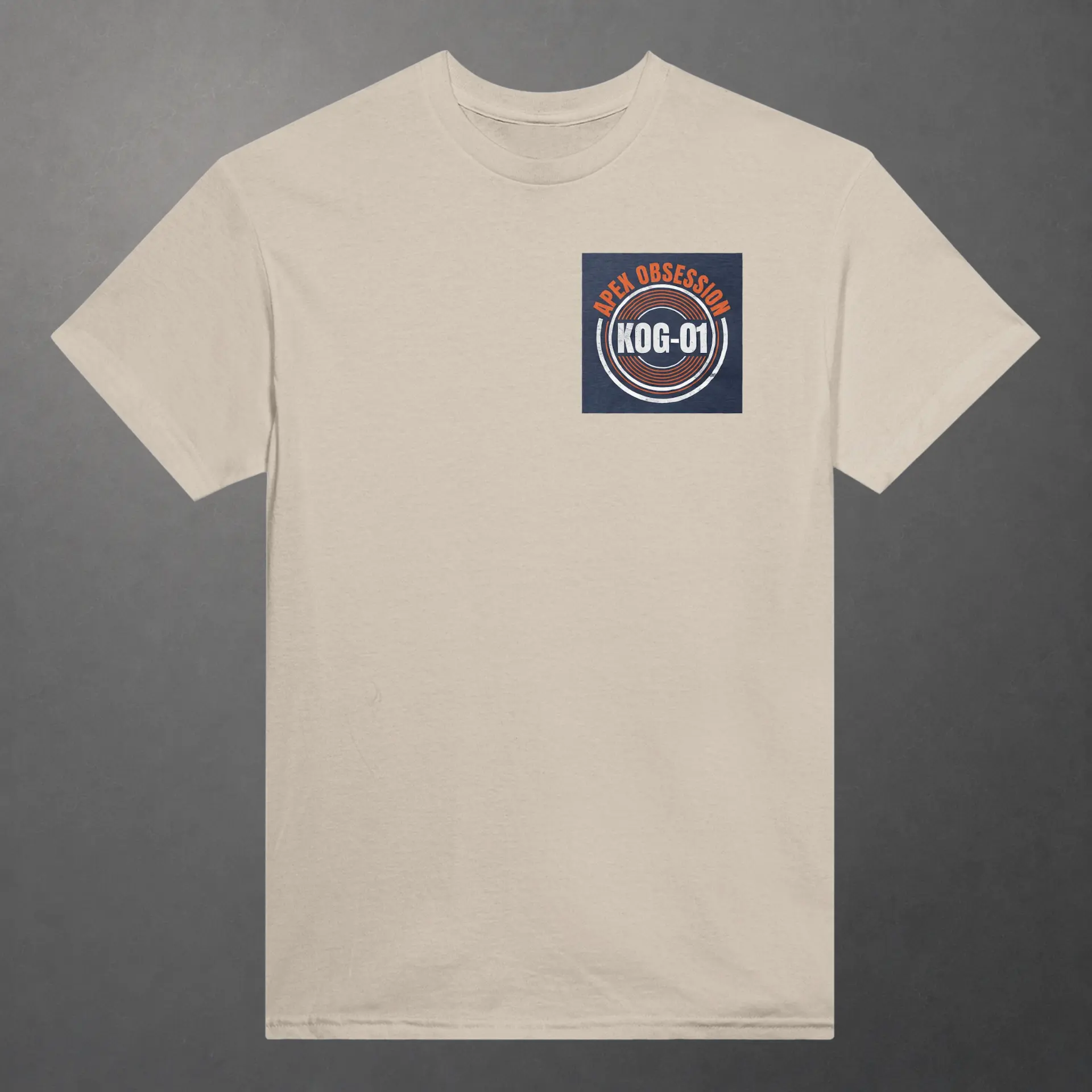 T-shirt karting Apex Obsession Apex Chronicles adulte sable – vue de face