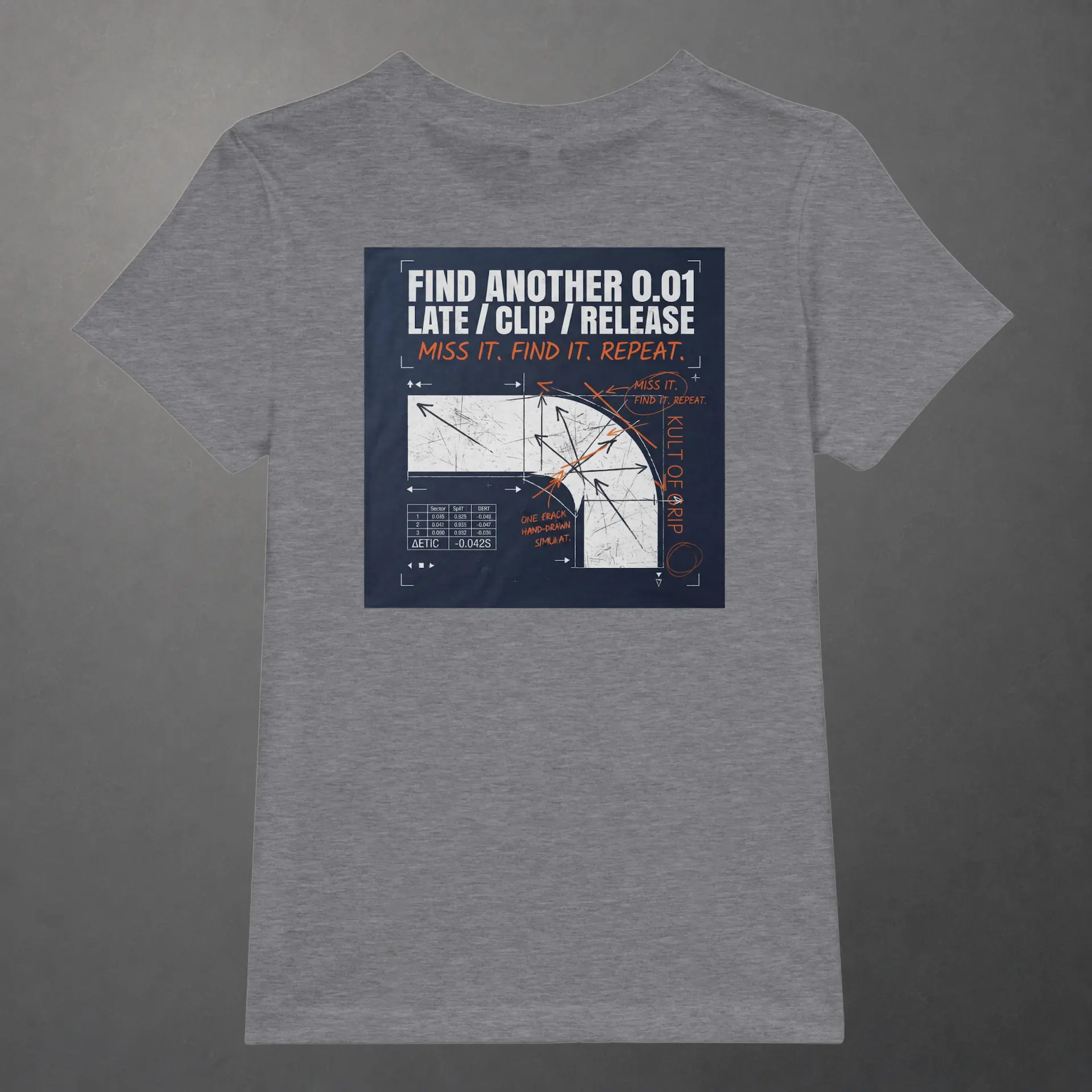 T-shirt karting Apex Obsession Apex Chronicles enfant gris foncé – vue de dos