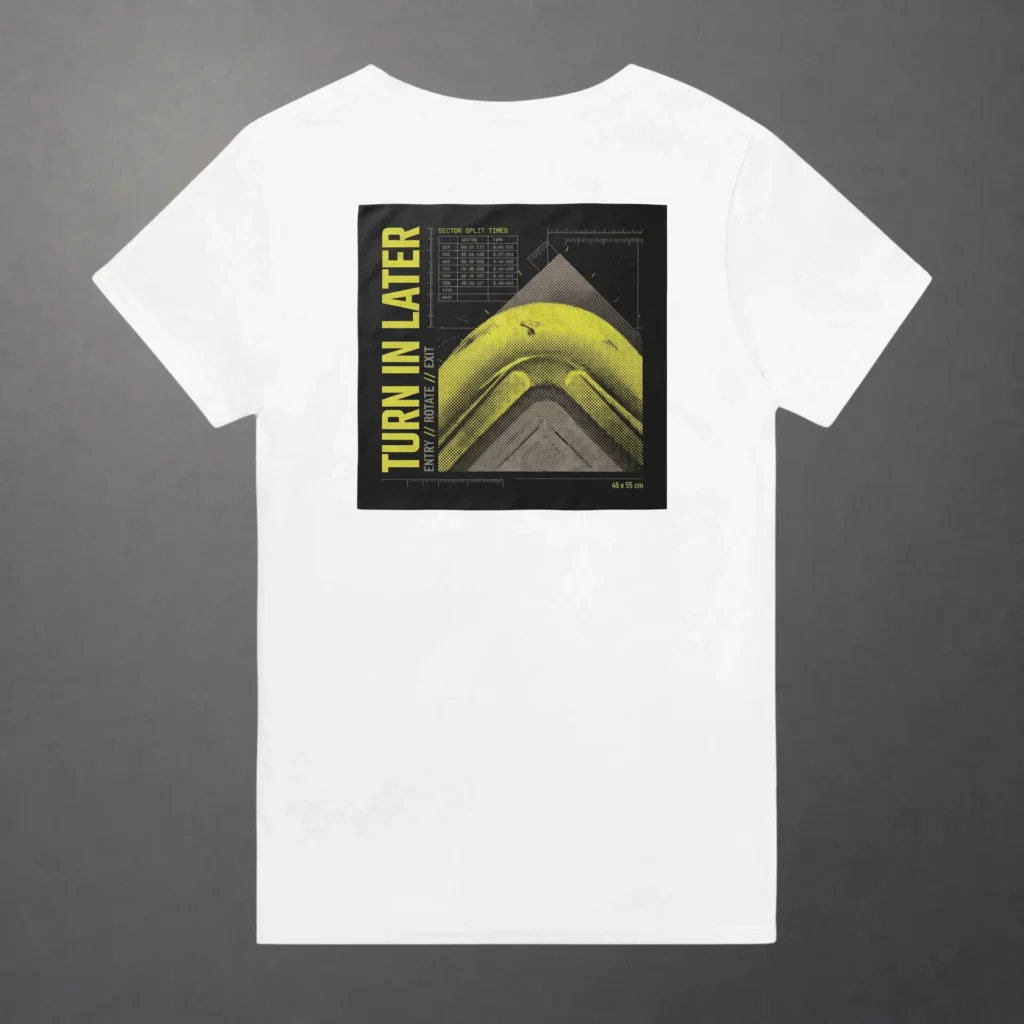 T-shirt karting Telemetry Corner Manifesto blanc – vue de dos