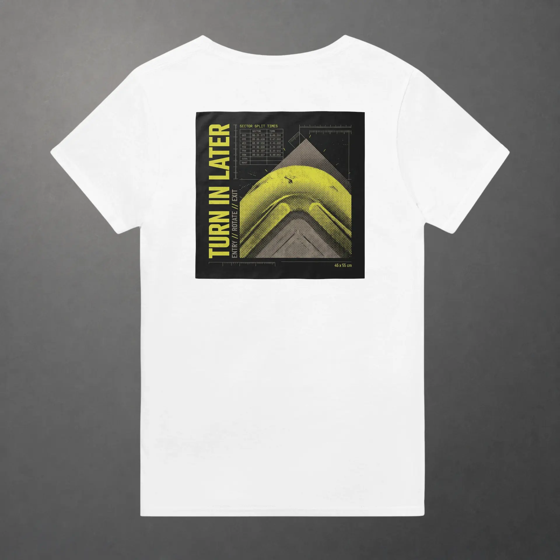 T-shirt karting Telemetry Corner Manifesto blanc – vue de dos