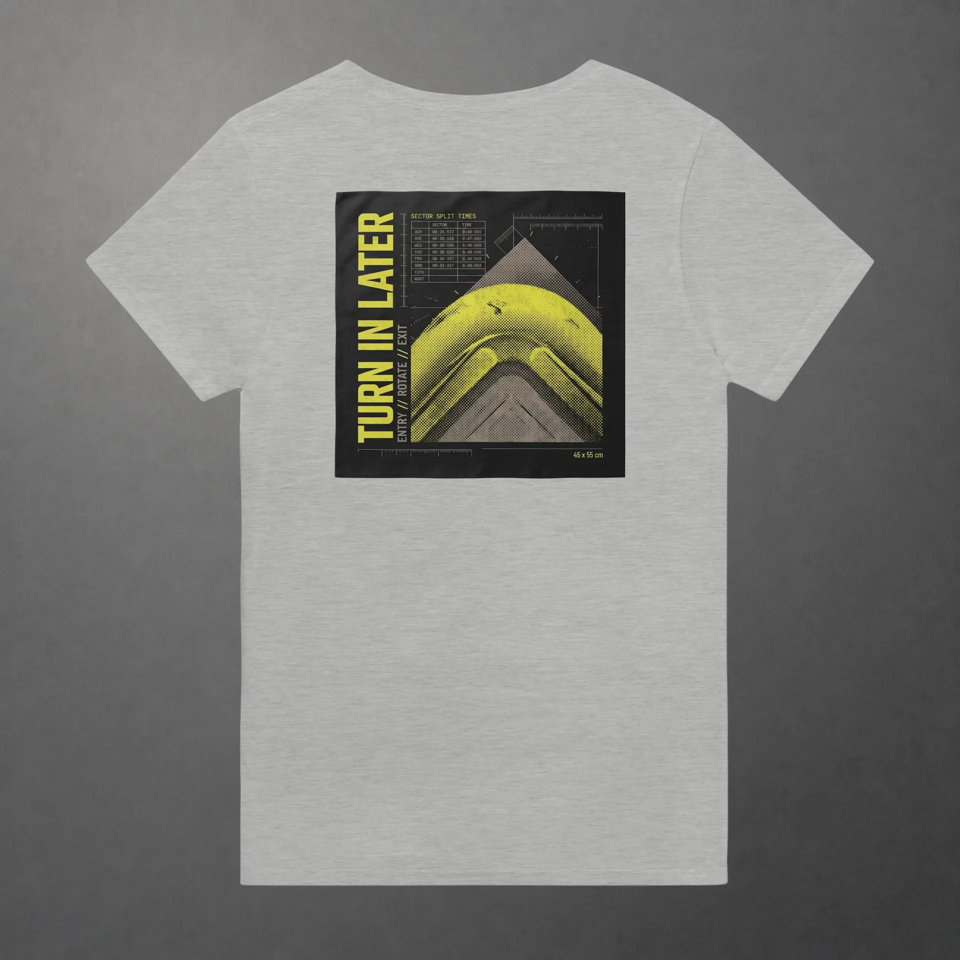 T-shirt karting Telemetry Corner Manifesto adulte gris clair – vue de dos