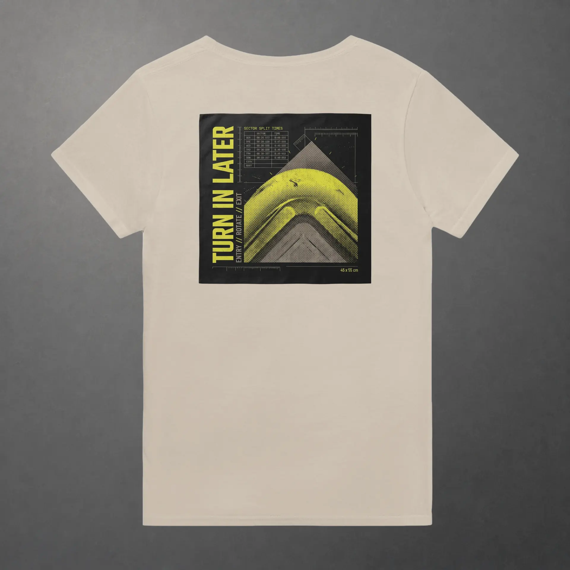 T-shirt karting Telemetry Corner Manifesto adulte sable – vue de dos