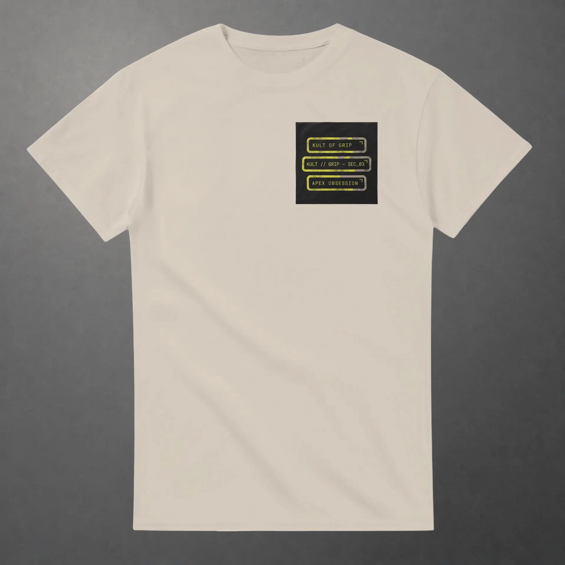 T-shirt karting Telemetry Corner Manifesto adulte sable – vue de face