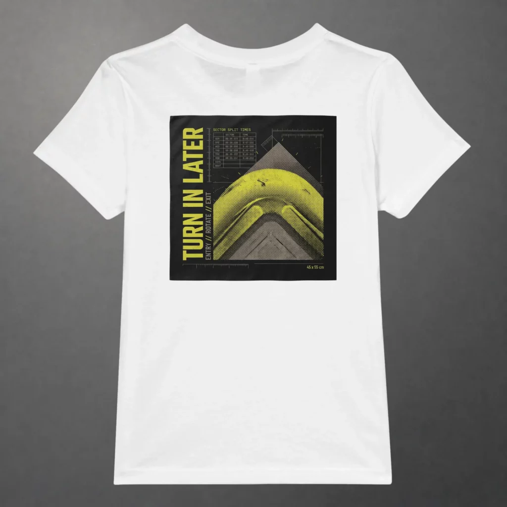 T-shirt karting Telemetry Corner Manifesto enfant blanc– vue de dos