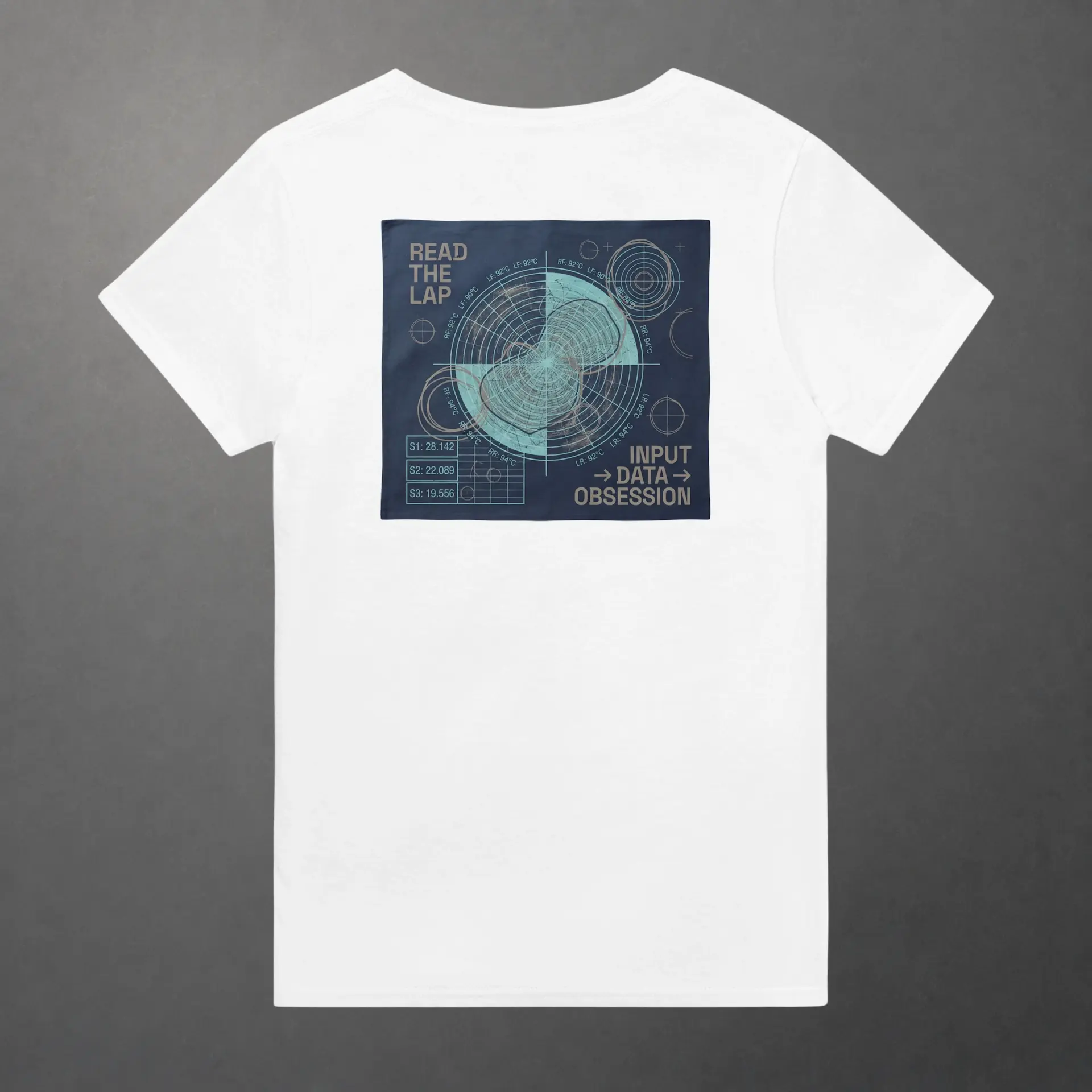 T-shirt karting Telemetry Delta Loop adulte blanc – vue de dos