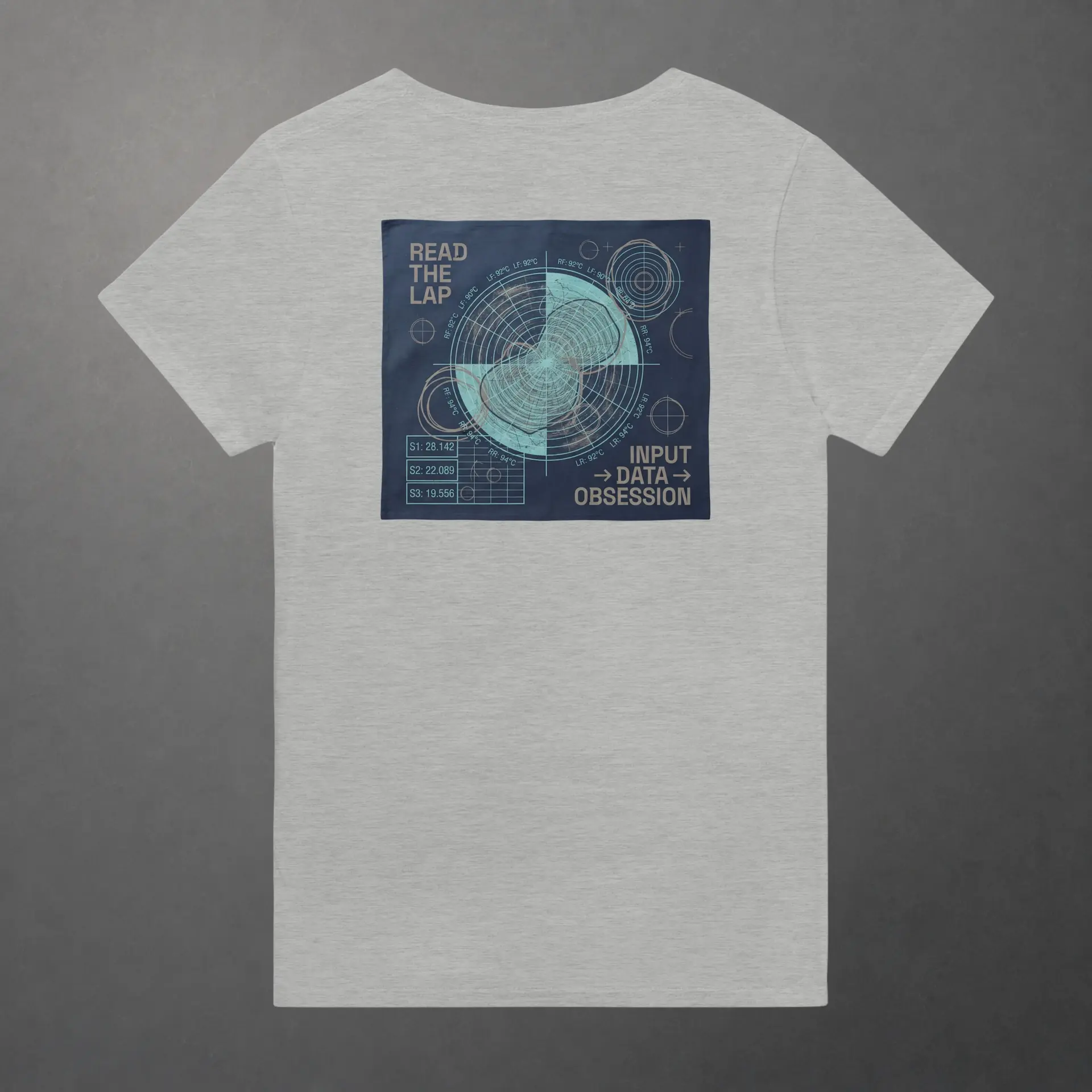 T-shirt karting Telemetry Delta Loop adulte gris – vue de dos