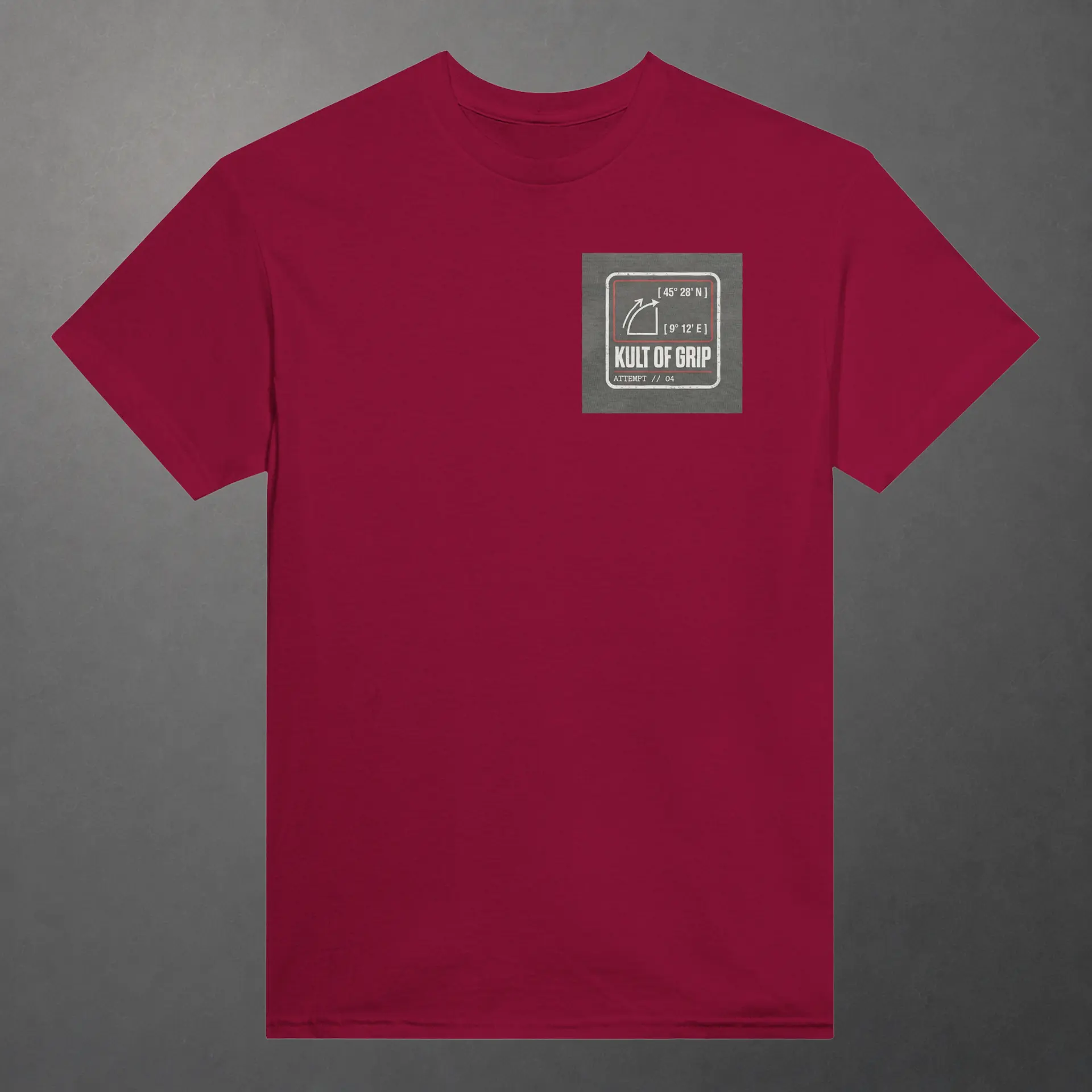 T-shirt karting Apex Obsession Geometry of Hesitation adulte rouge cardinal – vue de face
