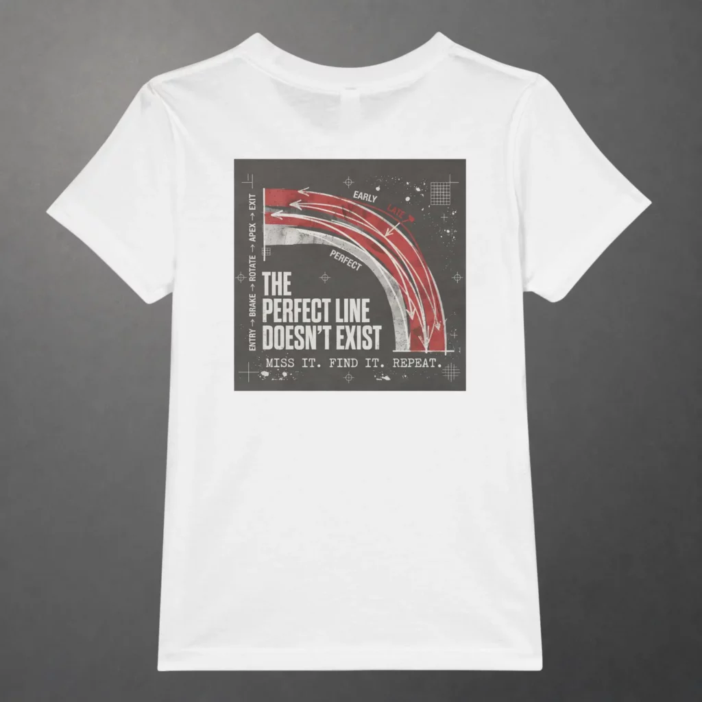 T-shirt karting Apex Obsession Geometry of Hesitation enfant blanc – vue de dos