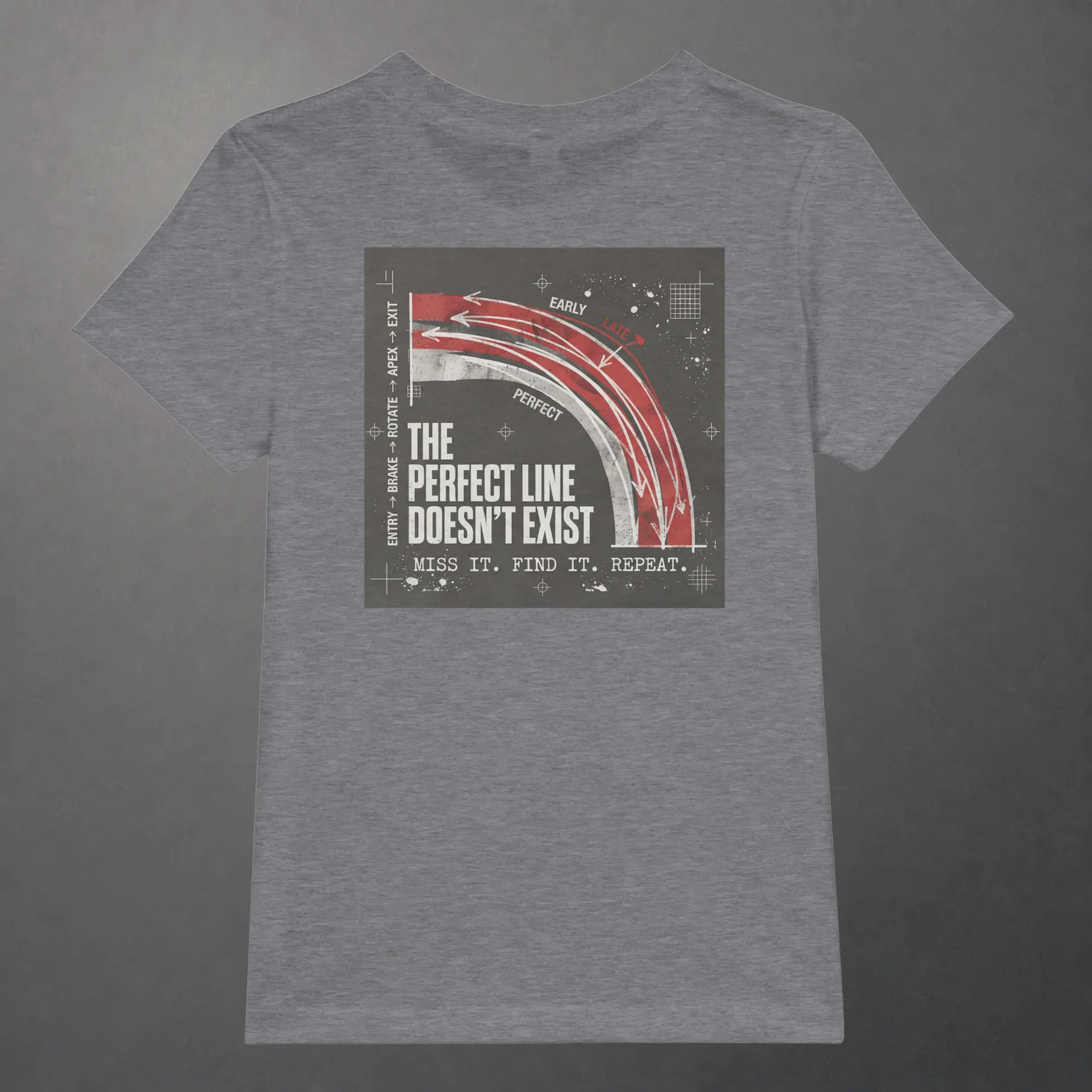 T-shirt karting Apex Obsession Geometry of Hesitation enfant gris foncé – vue de dos