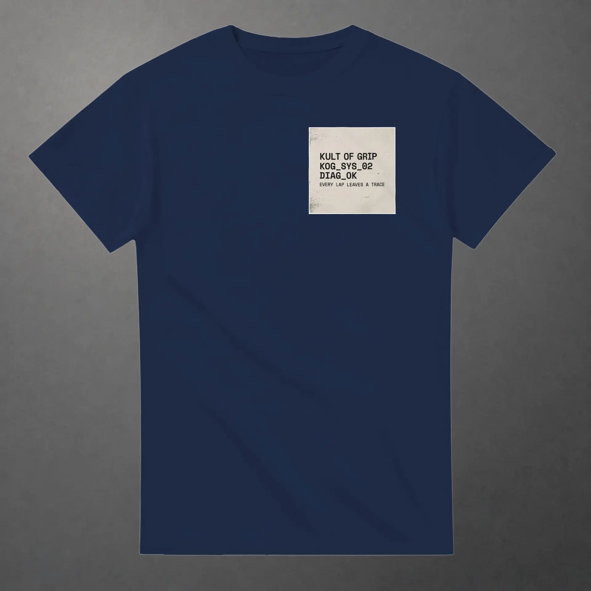T-shirt karting Telemetry Log and Diagnostic adulte bleu marine – vue de face