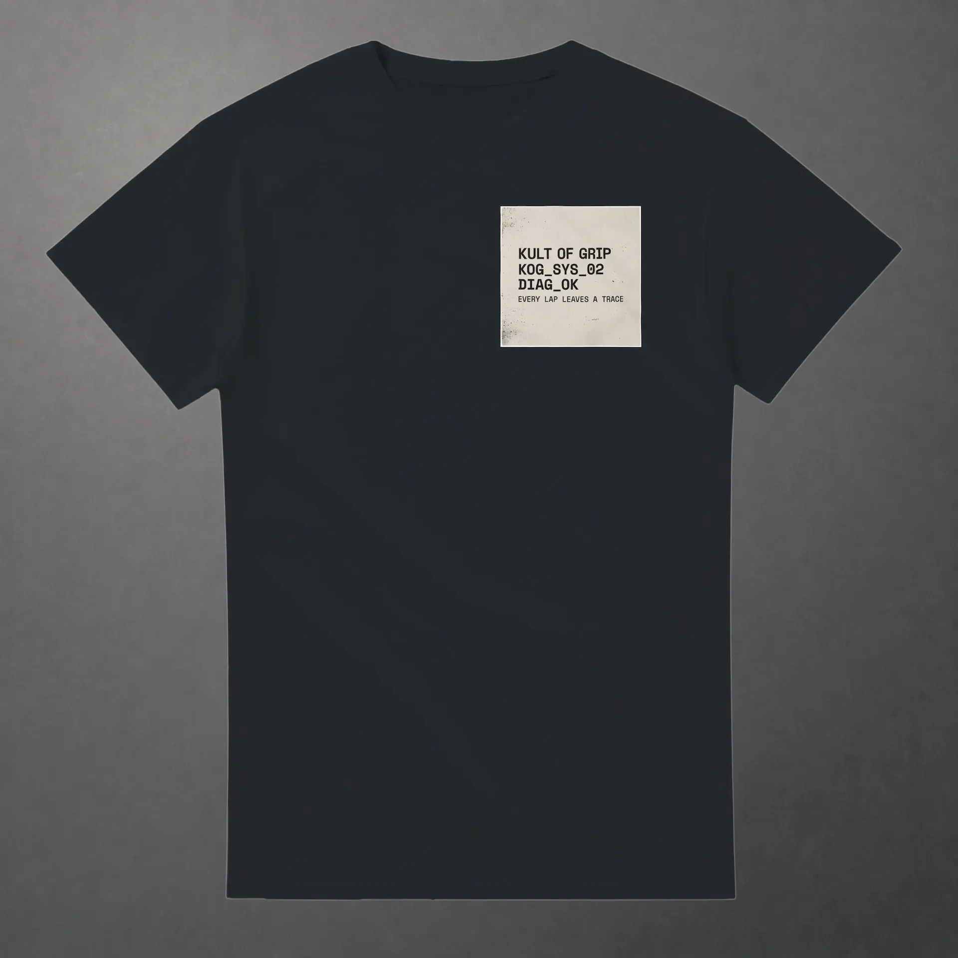 T-shirt karting Telemetry Log and Diagnostic adulte noir – vue de face