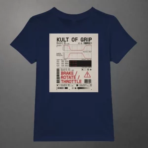 T-shirt karting Telemetry Log and Diagnostic enfant bleu marine – vue de dos