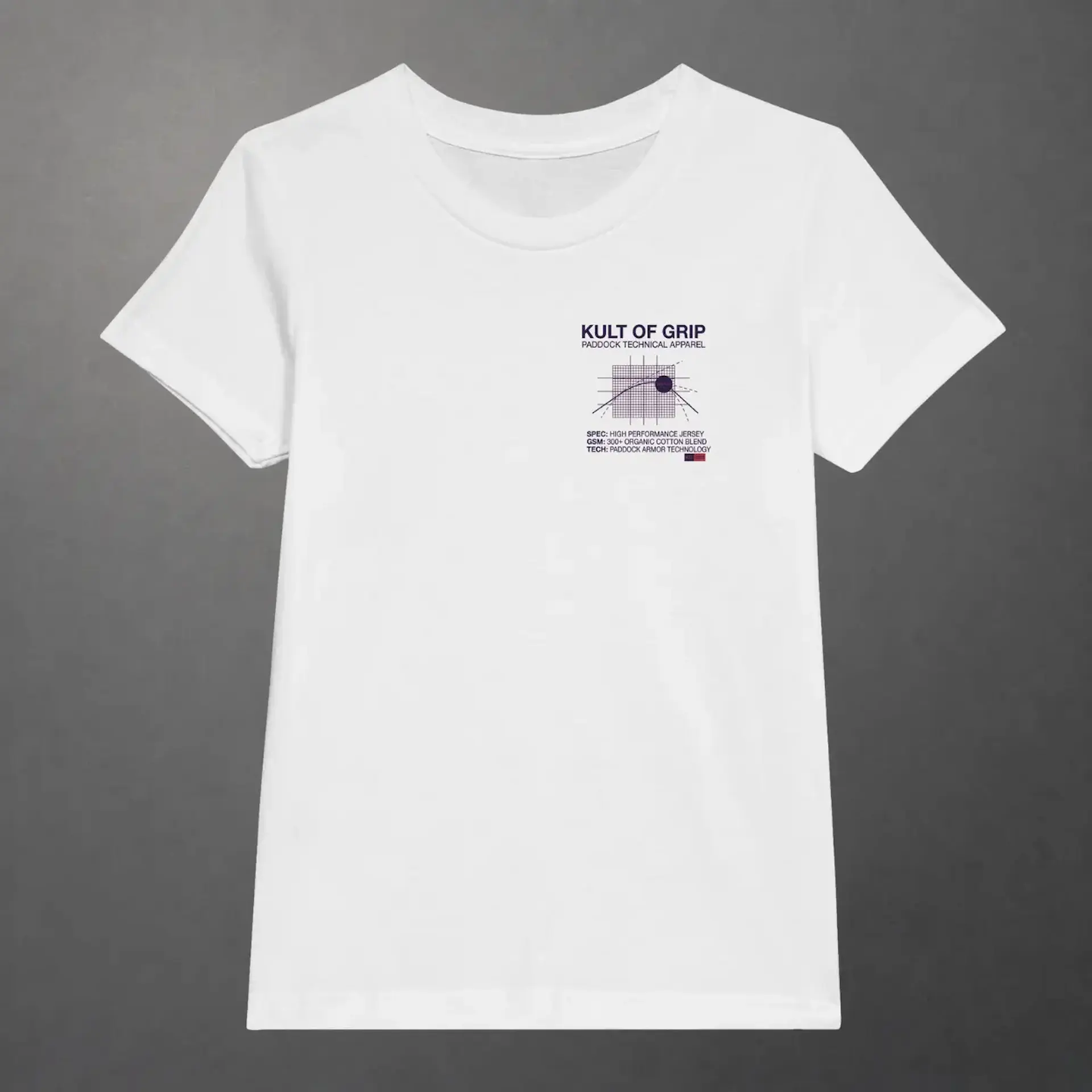 T-shirt karting Apex Obsession Performance Division enfant blanc – vue de face