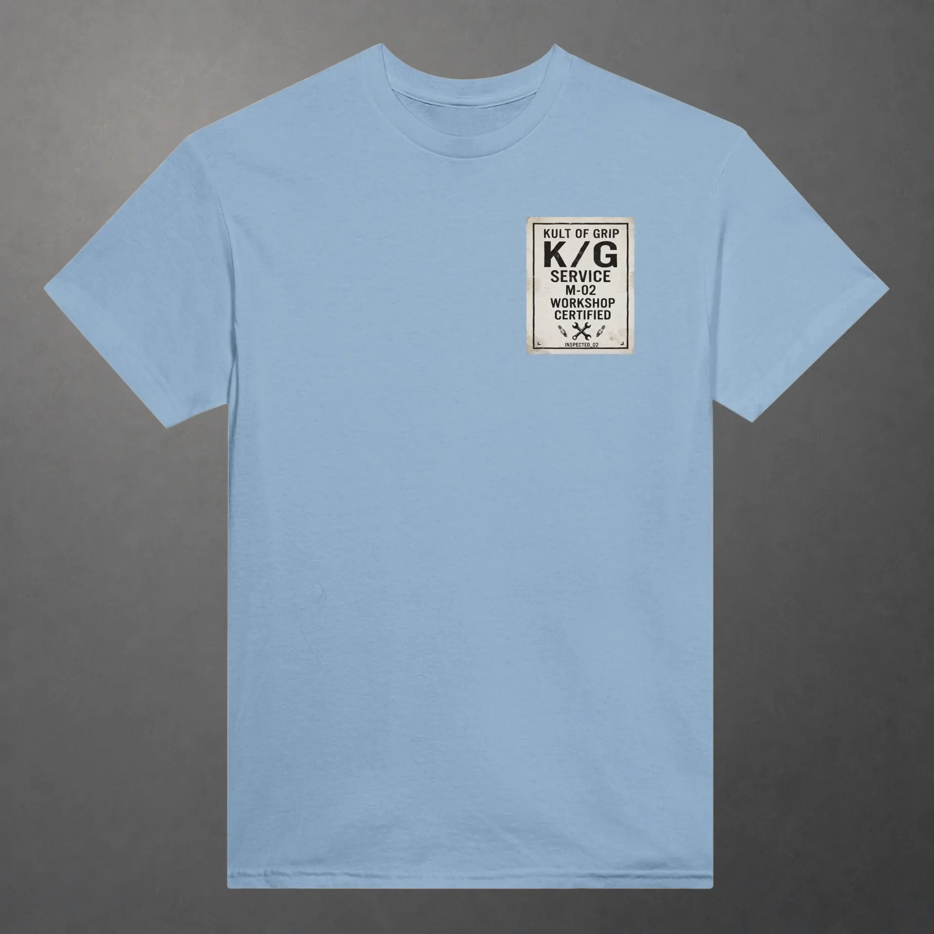 T-shirt karting Mechanical Service Departement adulte bleu clair – vue de face