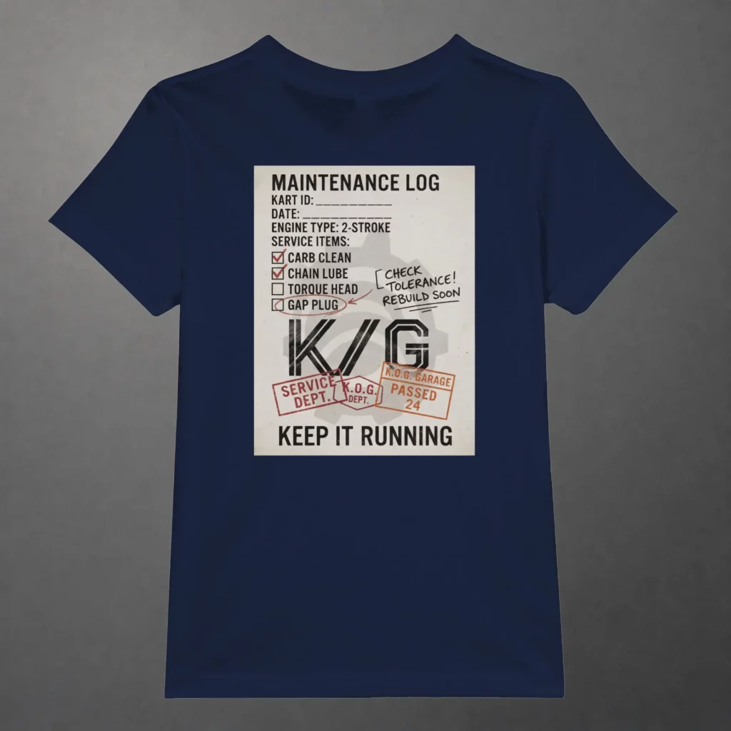 T-shirt karting Mechanical Service Departement enfant bleu marine – vue de dos